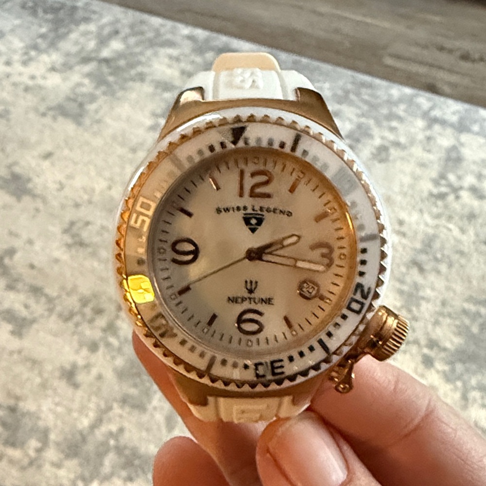 Swiss Legend Neptune Gold and Cream Watch